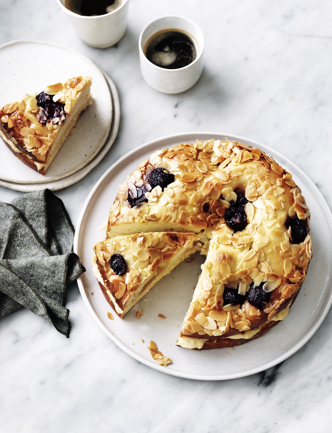 Cherry Almond Beesting Cake Recipe