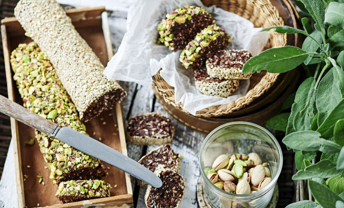 No-bake chocolate halva cookies