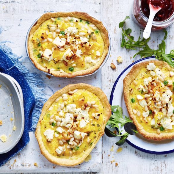 Garlicky Pumpkin & Feta Quiches