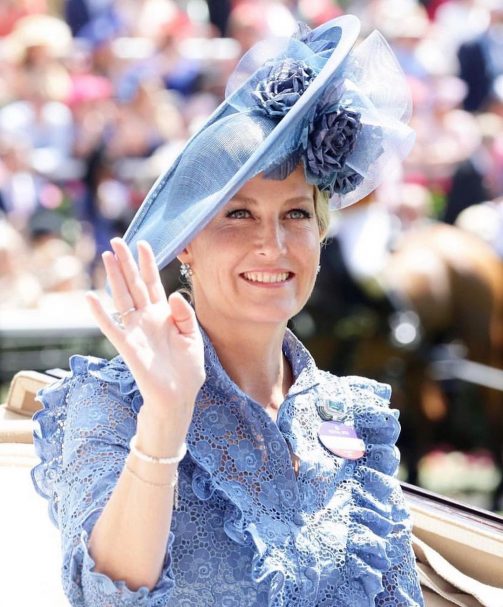 royal ascot fashion sophie duchess of wessex blue lace