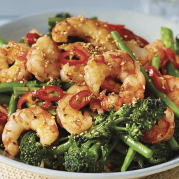 Easy rice bowl with prawns and broccoli bowl Easy Rice Bowls With Prawns And Broccoli Recipe