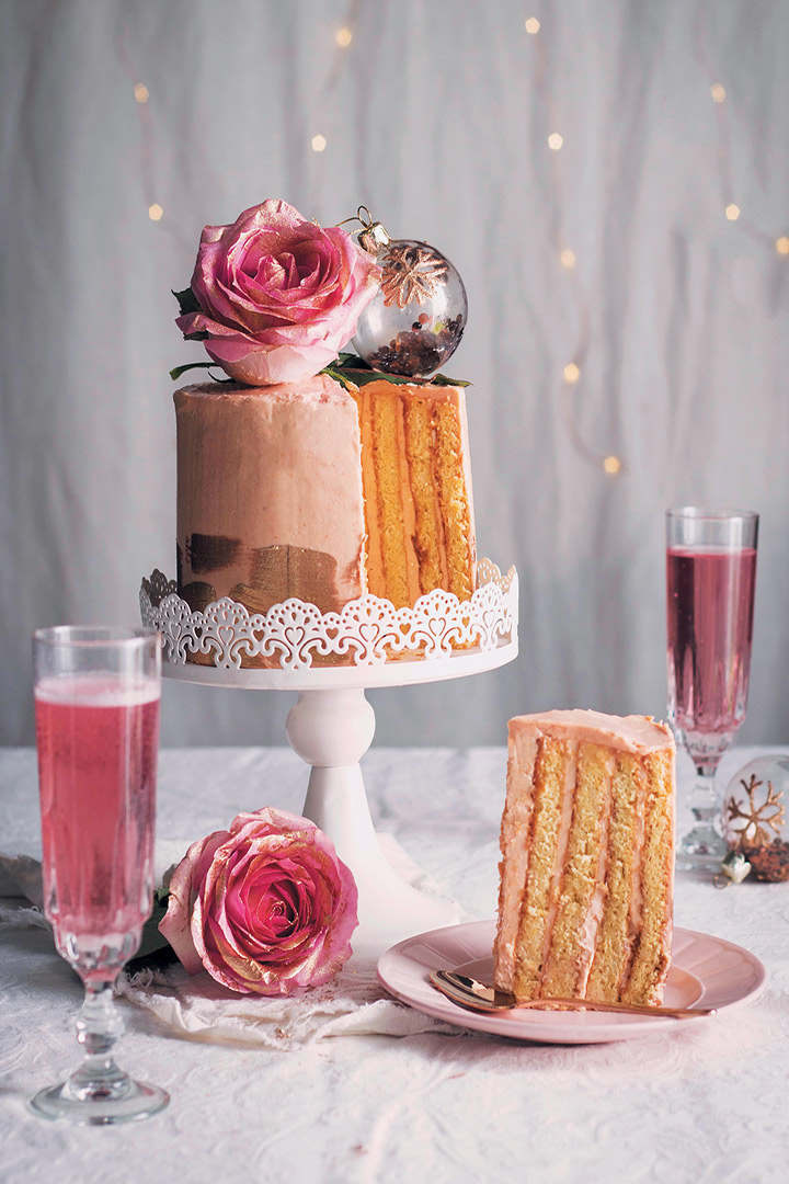 Rosé Champagne chiffon cake