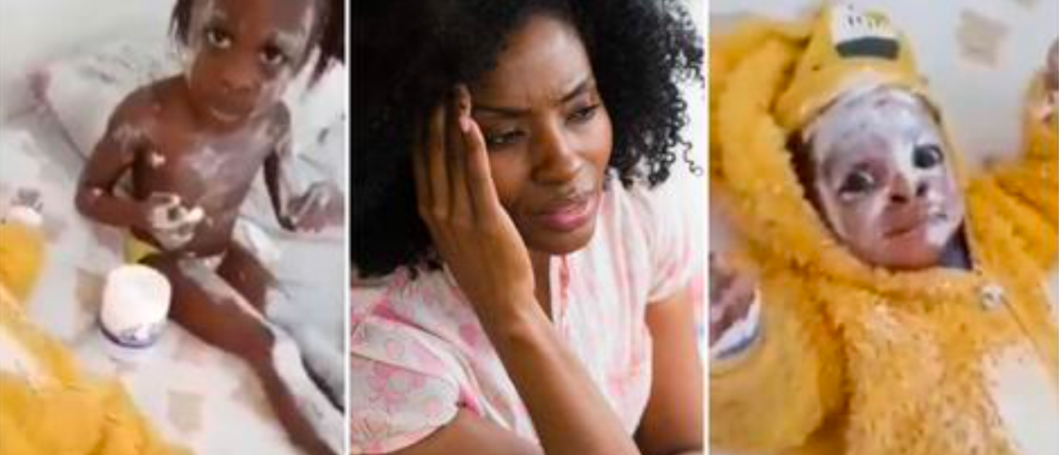 Watch: Mother walks in on baby and toddler covered in cream