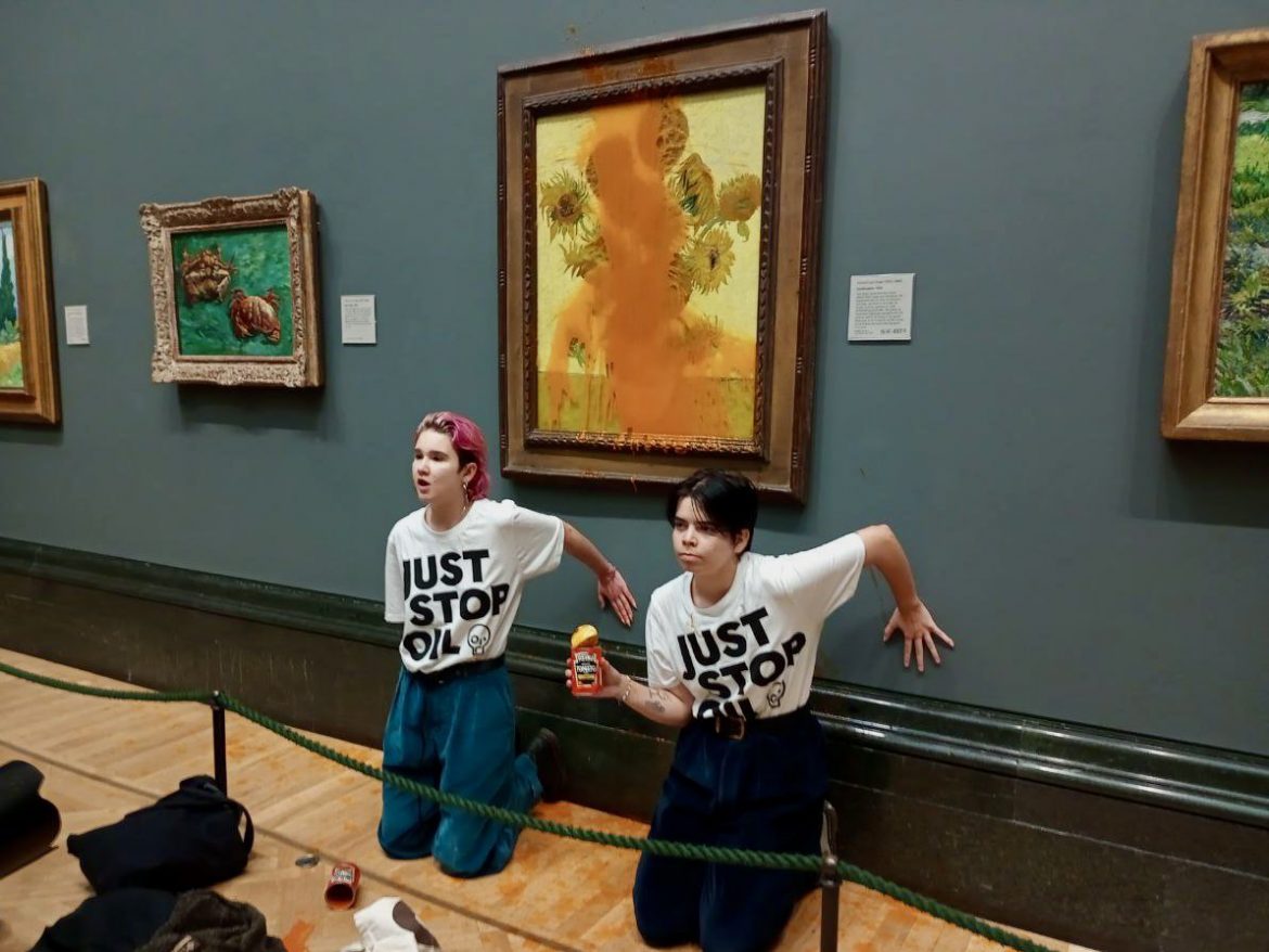 Eco-activists throw soup at Vincent van Gogh painting in London