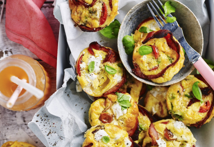The tastiest gluten-free crustless bacon & tomato quiches
