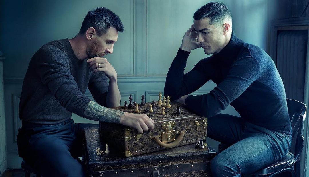 Fashion meets football in the latest Louis Vuitton campaign starring the two G.O.A.T.S