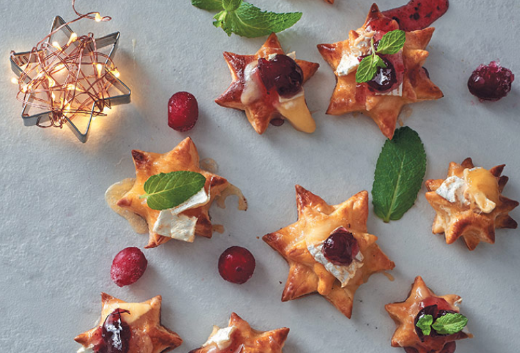 Brie and cranberry pastry stars for festive starters!