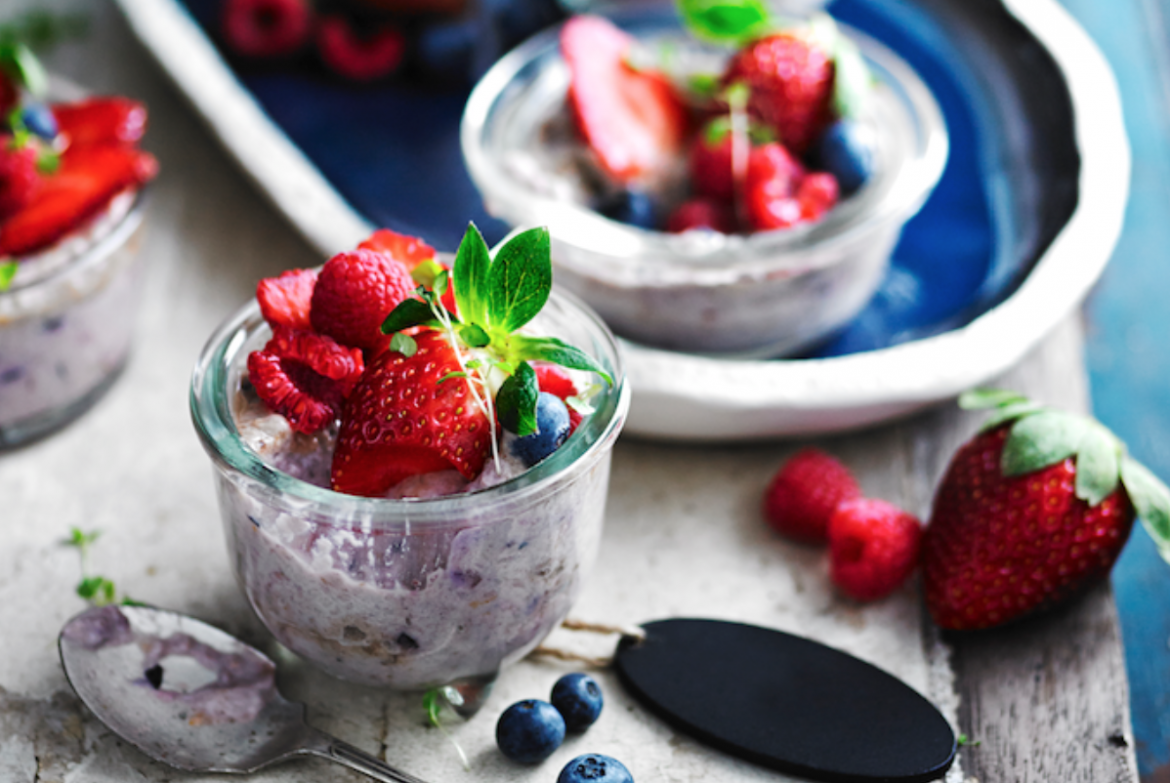 Your next fave healthy dessert: Berry and coconut chia pudding cups
