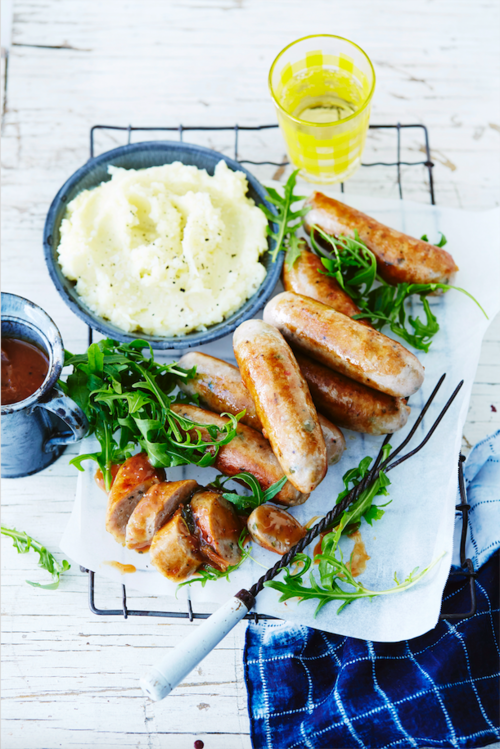 Pork sausage with sage and gravy