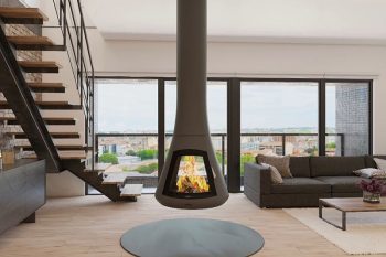 suspended fireplace