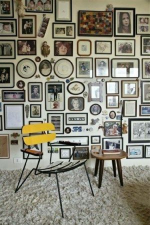 a vintage memory wall