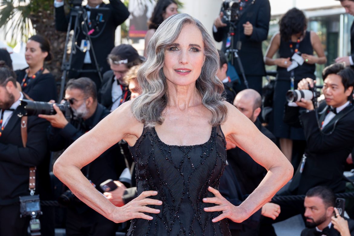 Andie MacDowell dons glamorous grey hair on the red carpet