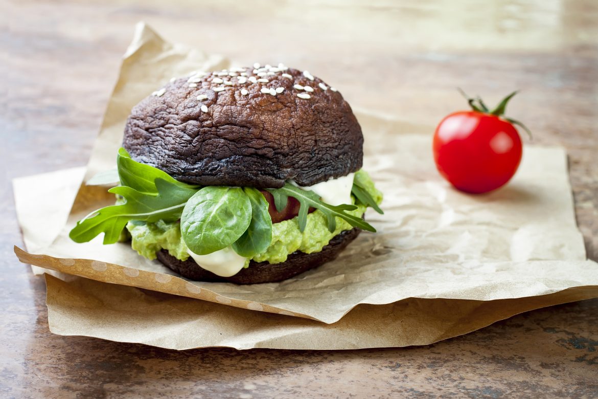 Chomp down on a mushroom burger for lunch