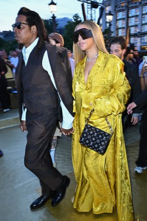 Jay Z and Beyonce at the Pharrell Williams Louis Vuitton show