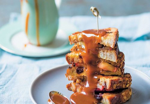 Apple & butterscotch French toast sandwiches