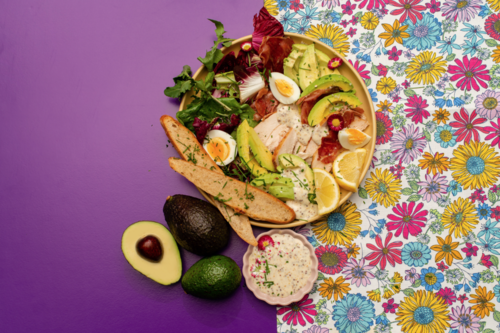 Chicken and avocado club salad