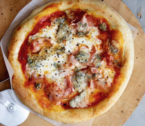 Truffle prosciutto & gorgonzola pizza