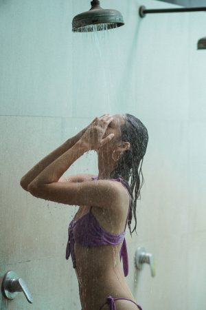 woman in shower