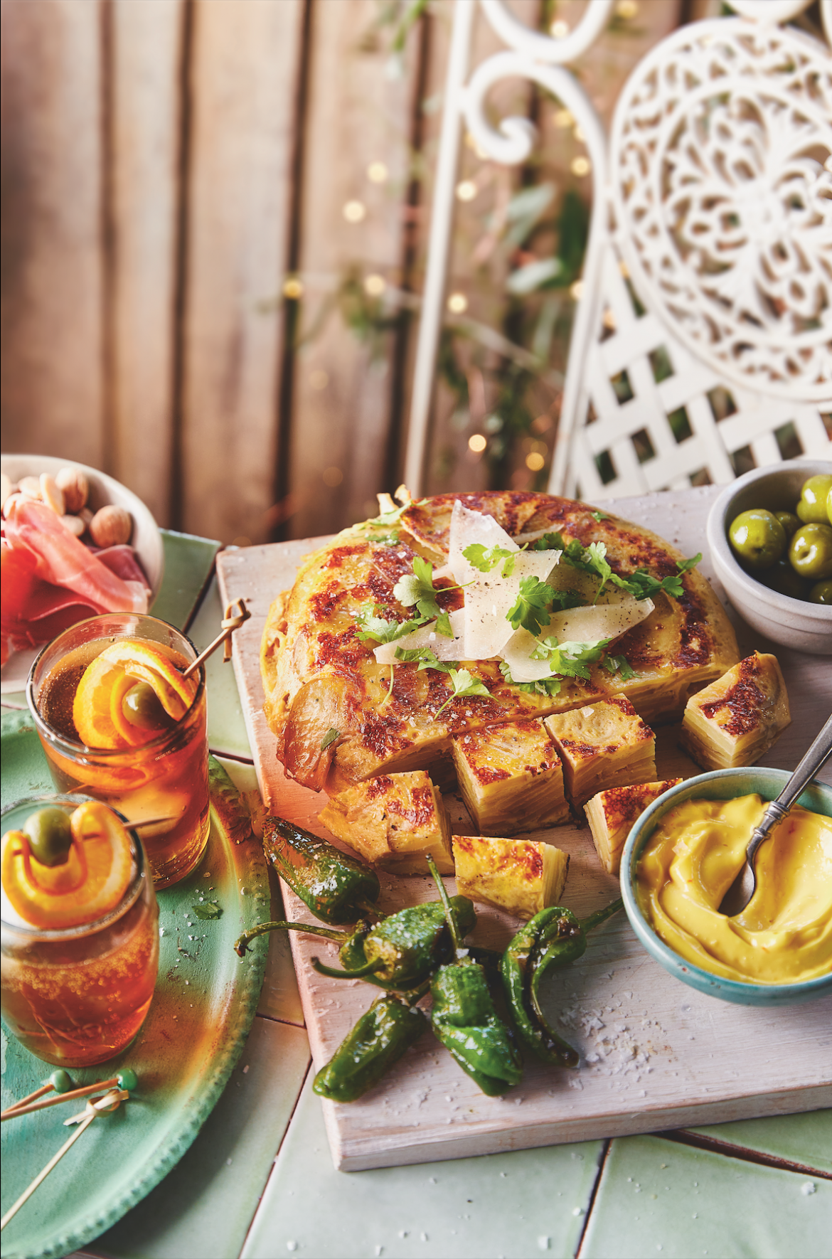 Spanish omelette with saffron aioli