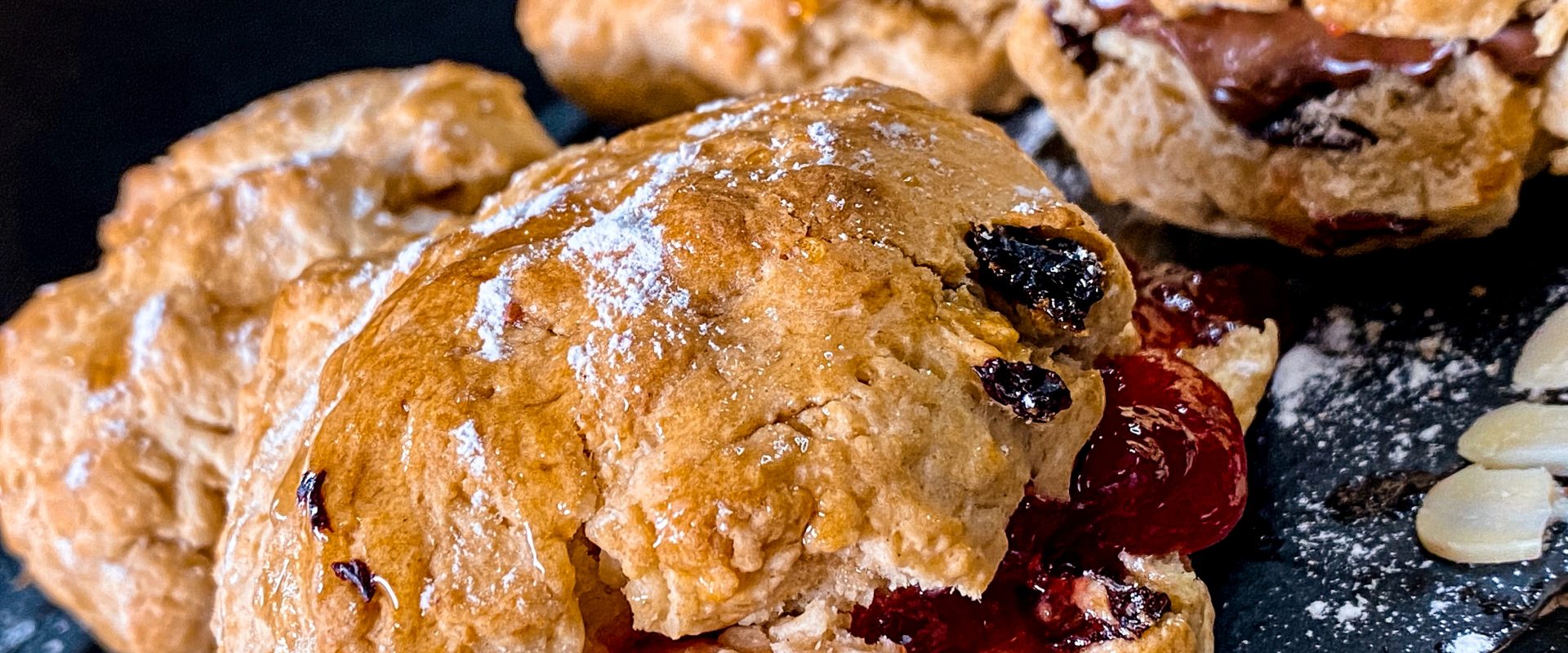 Get your fix of almond scones with smashed berries