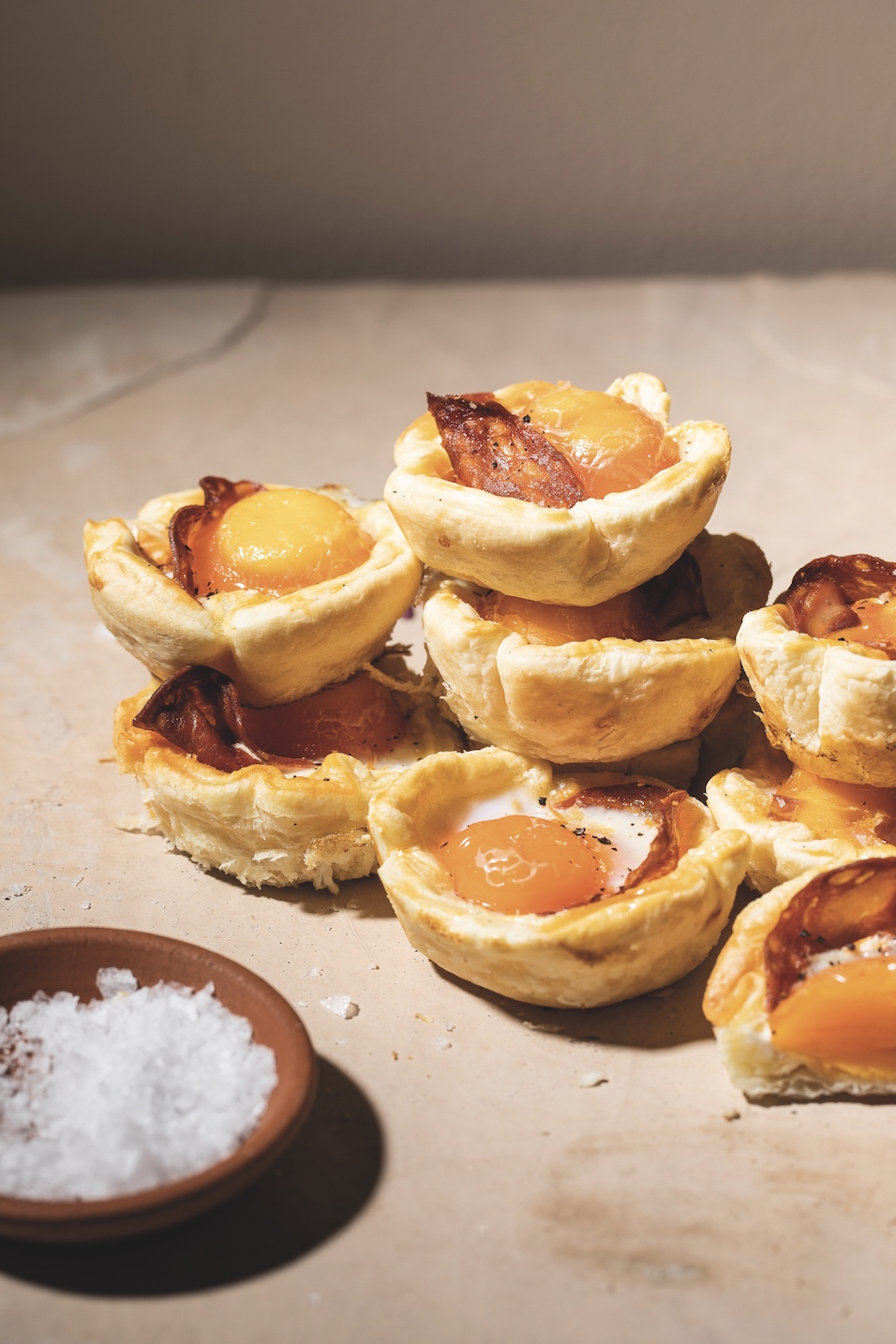 Egg and chorizo pastry cups