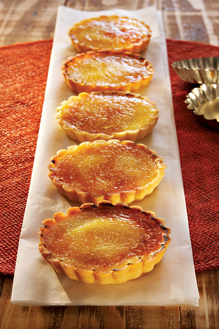 Caramelised limoncello tarts