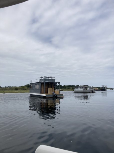 tiny modern houseboat stanley island