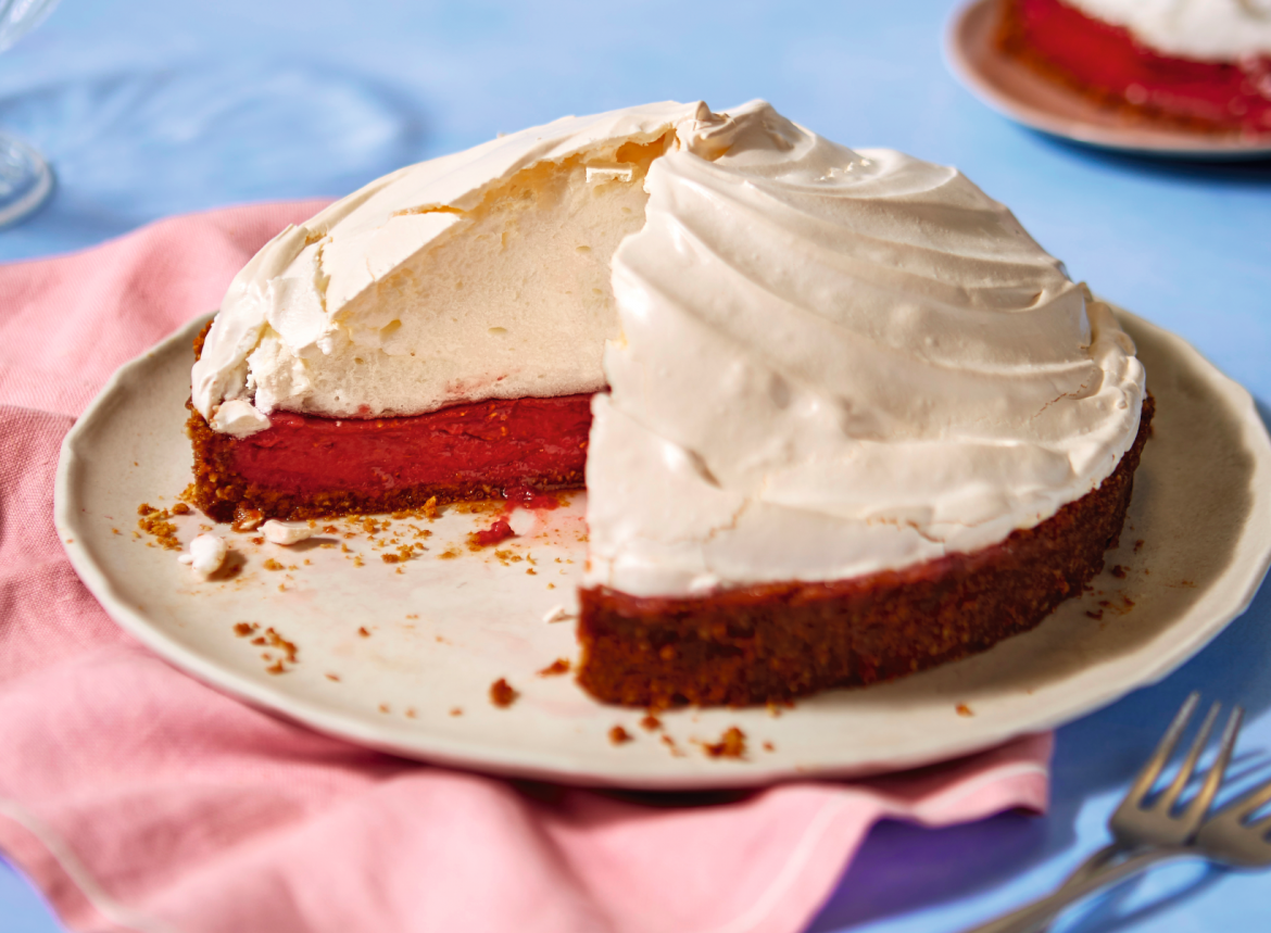 Raspberry meringue pie