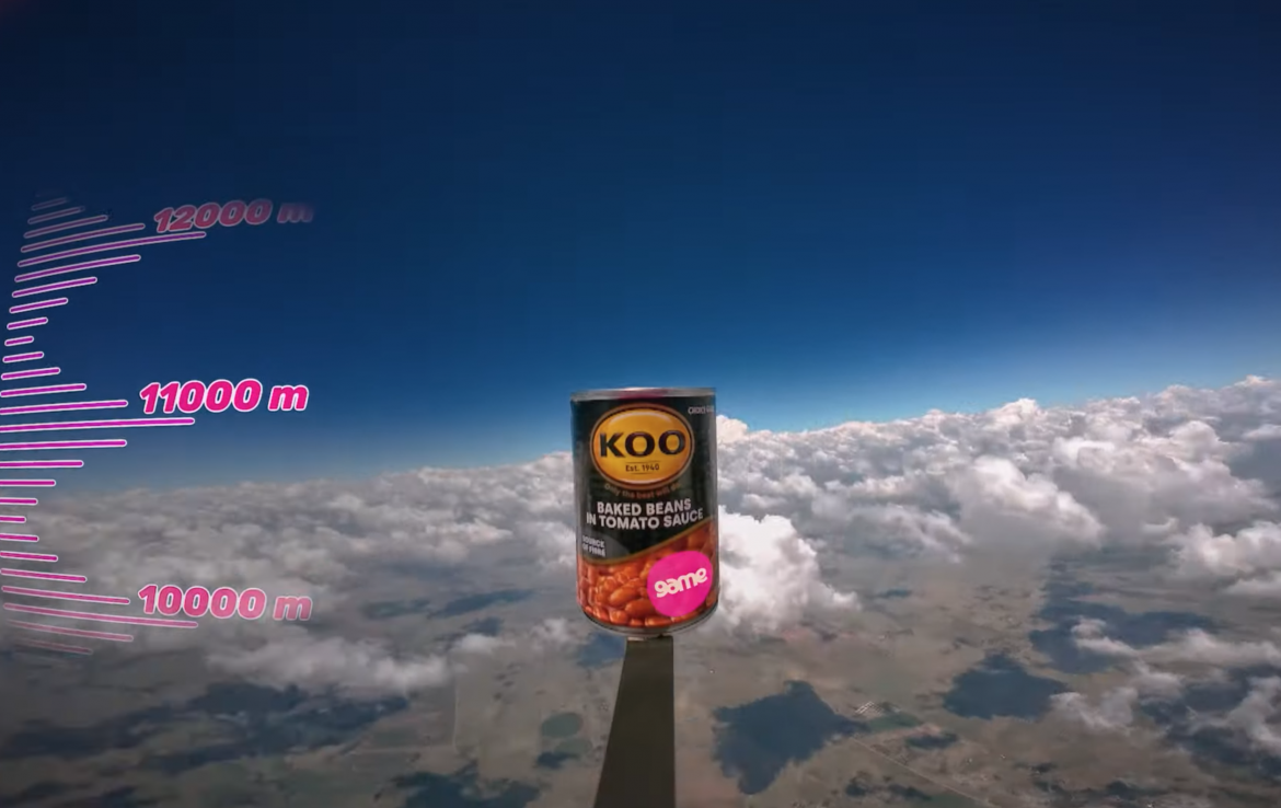 One giant leap for beankind: SA retailer sends can of beans to space