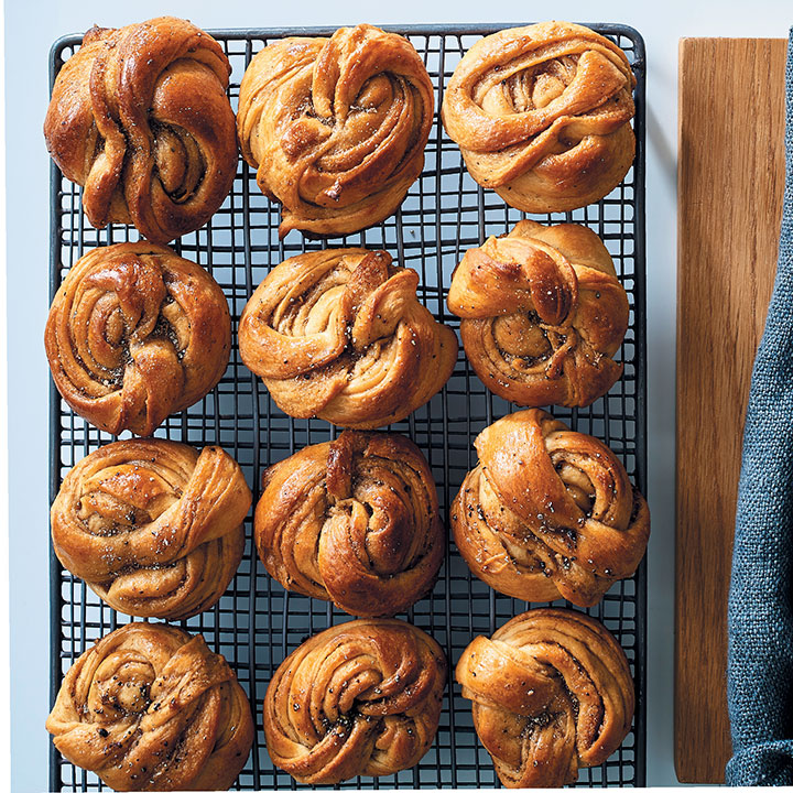 Swedish cardamom sweet knotted buns