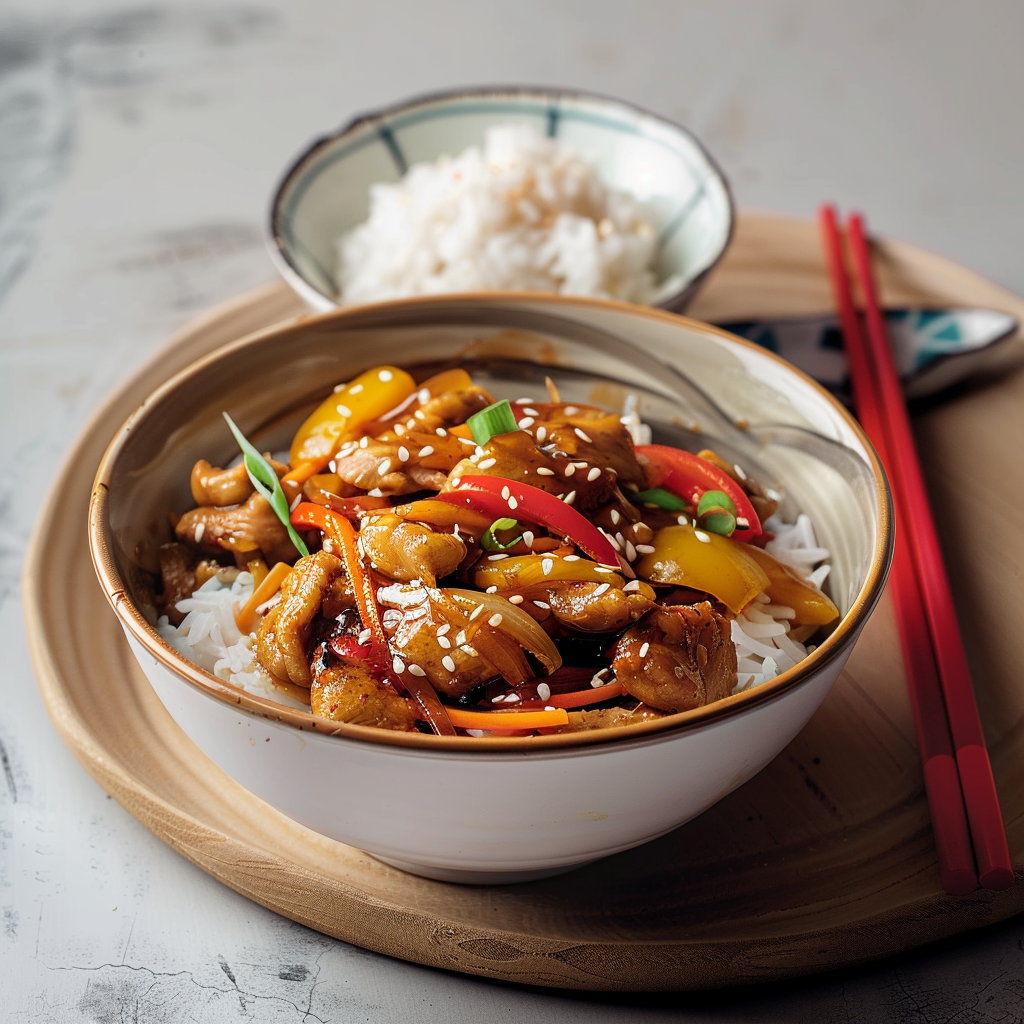 Sweet and sour stir-fried chicken