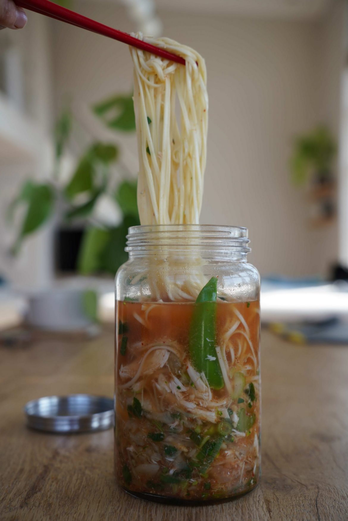 Asian-inspired mason jar soup