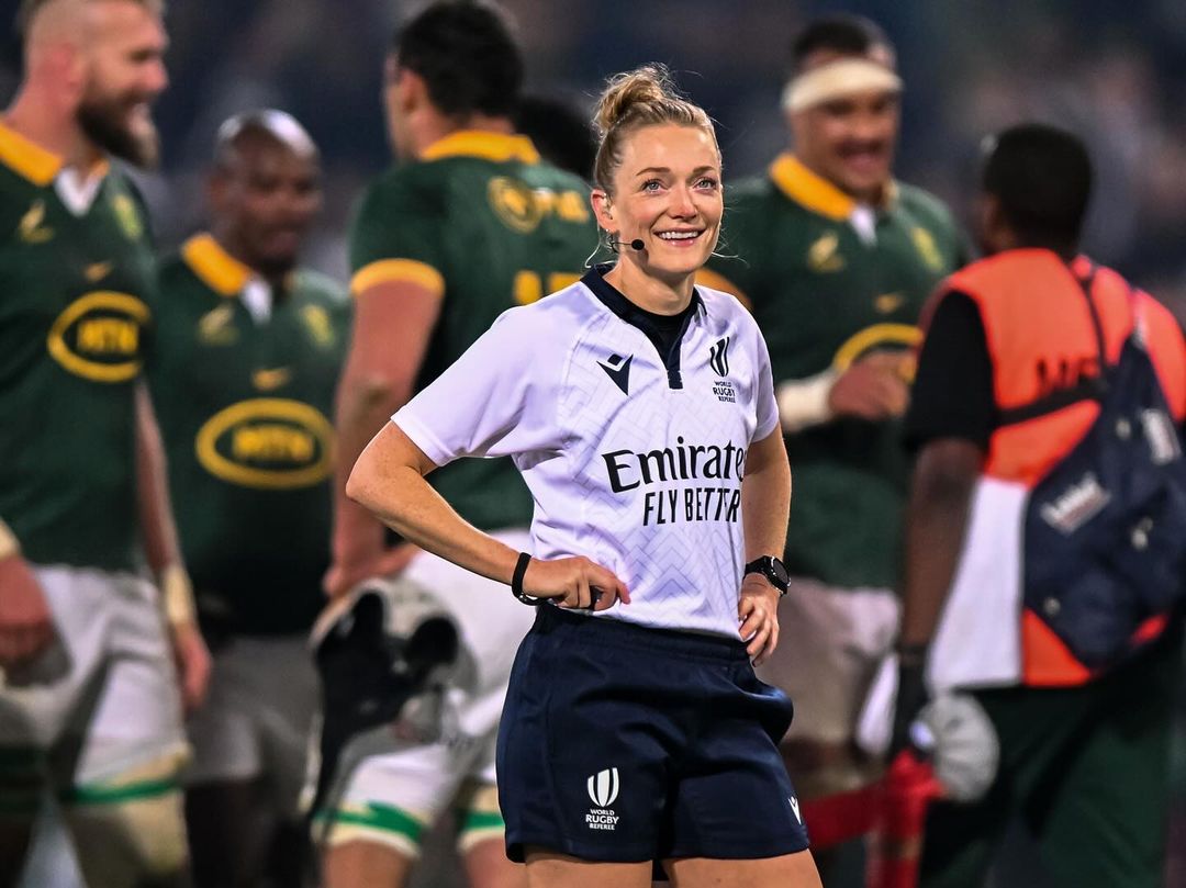 The first woman to referee a South African rugby test: Hollie Davidson