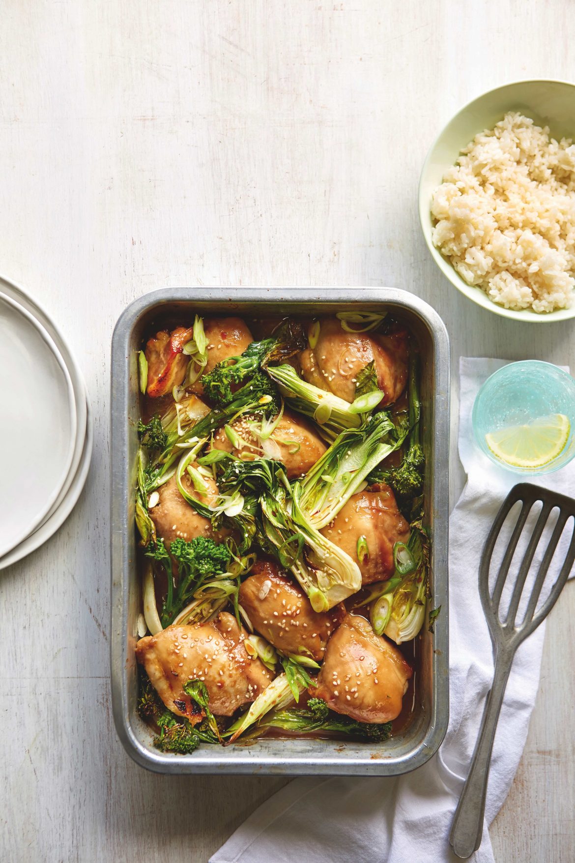 Sticky marmalade and soy chicken thighs