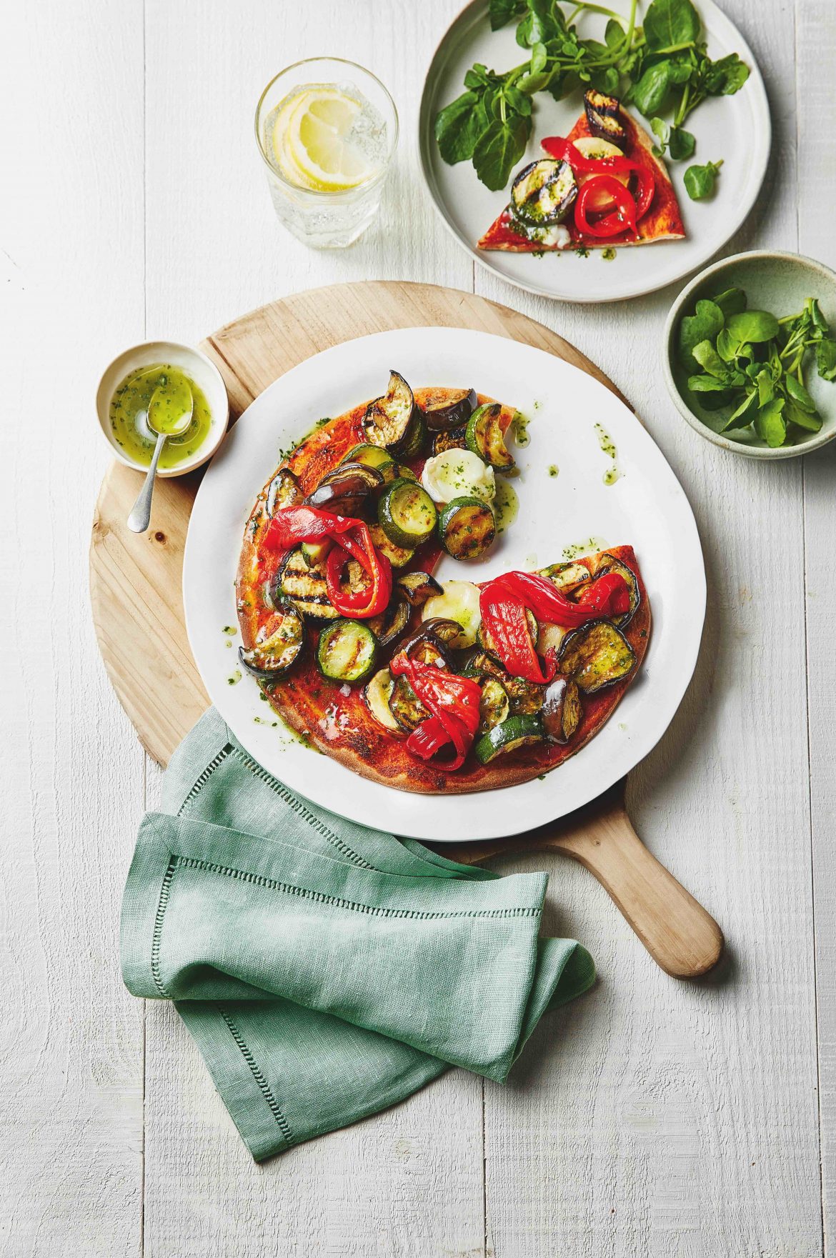 Grilled ratatouille pizza