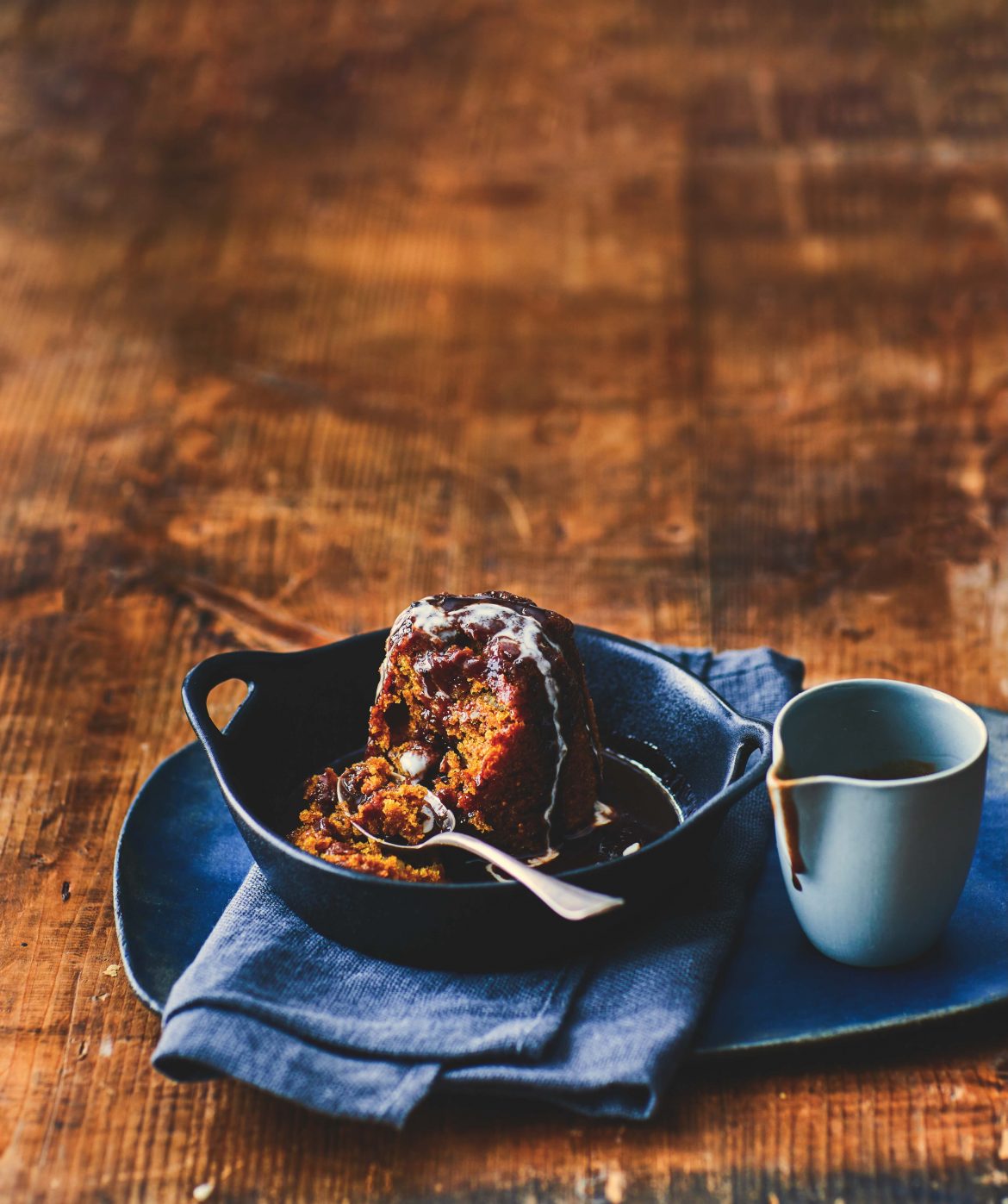 Sticky fig and ginger puddings with whisky caramel sauce