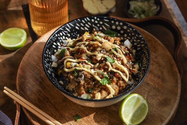 Sticky pork fried rice