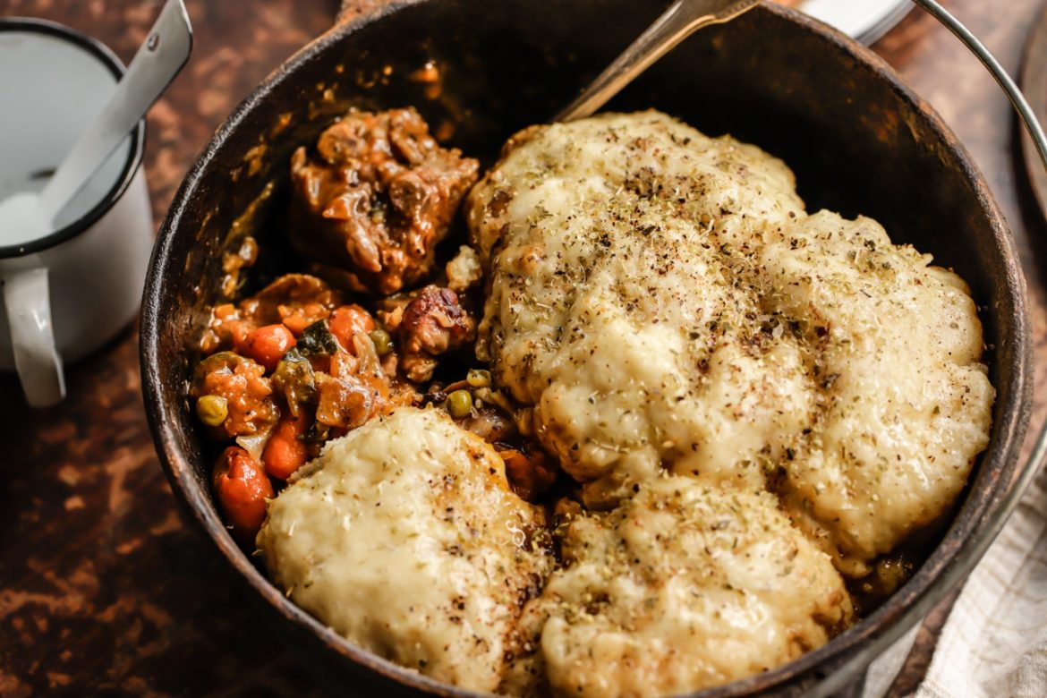 Pork potjie with fluffy dumplings