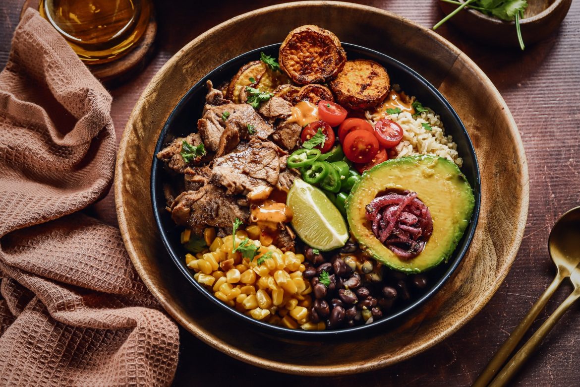 Pork fillet burrito bowls