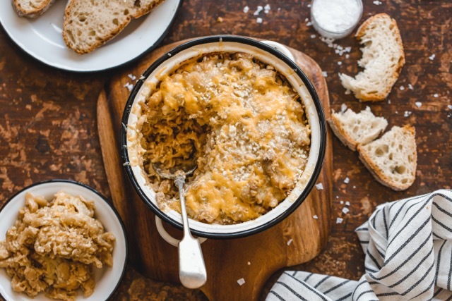 Marmite pork mac and cheese