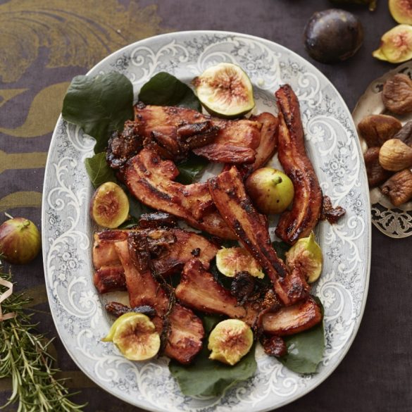 Pork rashers with whiskey and figs Large