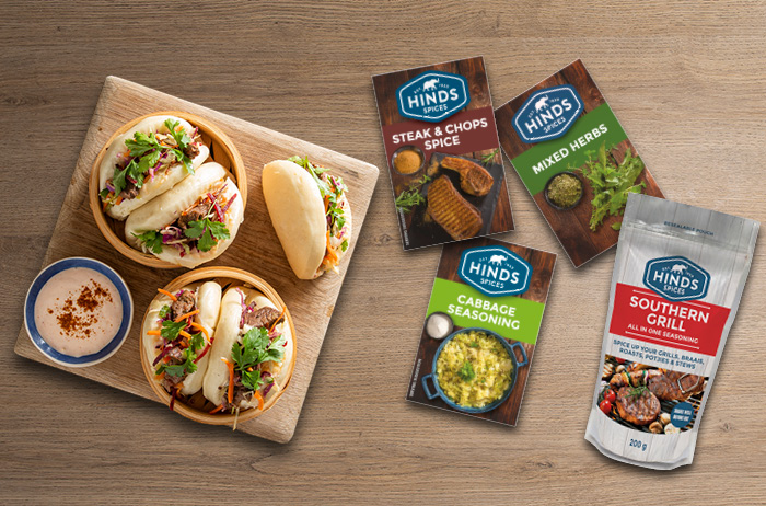The secret to these flavour-packed beef bao buns? Hinds Spices