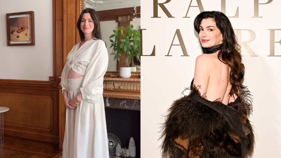 Anne Hathaway announces third pregnancy with bump reveal